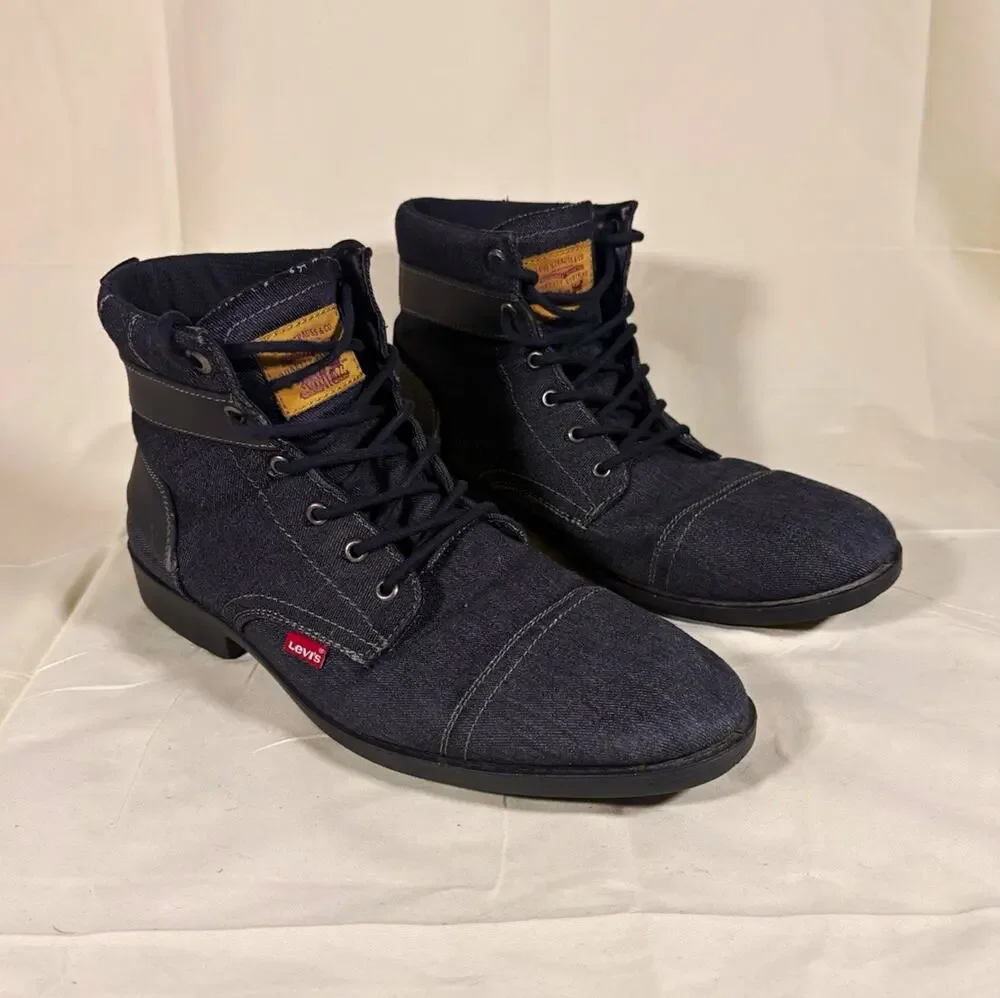 Levi's Men's Denim Boots - Black Size US 13 EU 47 UK 12
